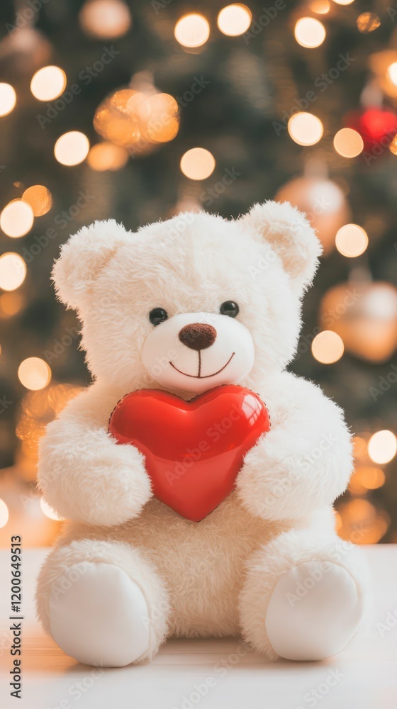 A fluffy teddy bear holds a bright red heart, set against a softly blurred Valentine’s Day-themed background, creating a warm, romantic, and affectionate atmosphere. A fluffy teddy bear holds a bright red heart, set against a softly blurred Valentine’s Day-themed background, creating a warm, romantic, and affectionate atmosphere.