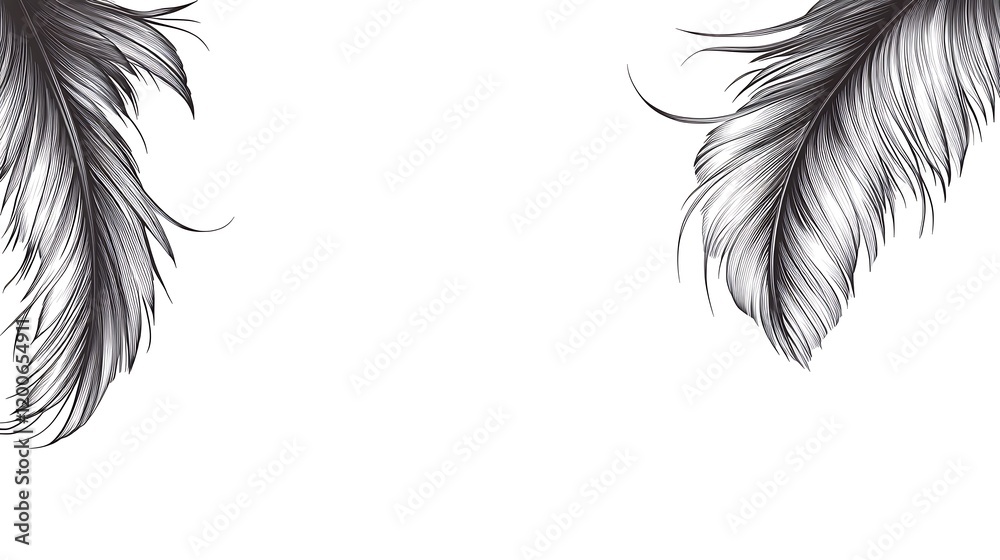 Elegant Black and White Feather Design Frame Elegant Black and White Feather Design Frame