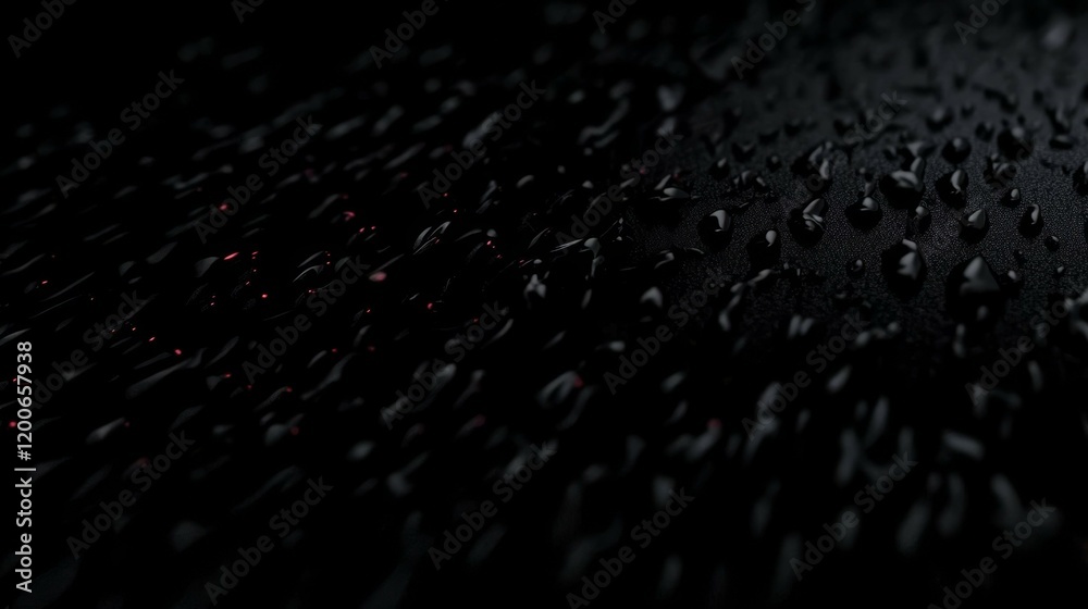 Fototapeta premium Water Drops on a Dark Surface