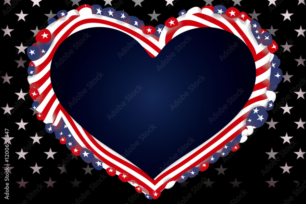 Fototapeta premium Usa flag love, american flag love