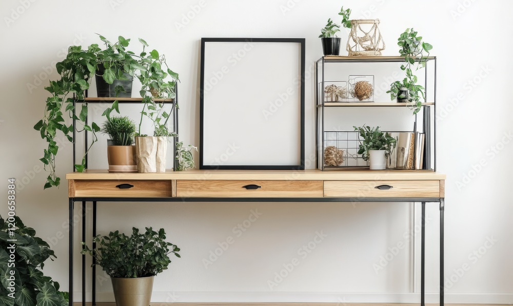 There is a desk by the white wall, with a green one placed on the table There is a desk by the white wall, with a green one placed on the table