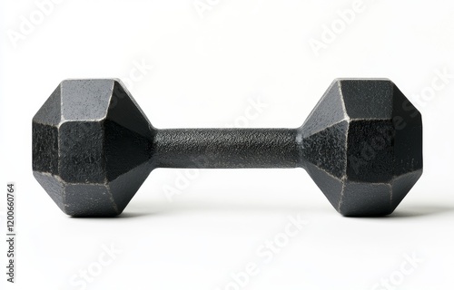 Black hexagonal dumbbell isolated on white. (2) photo