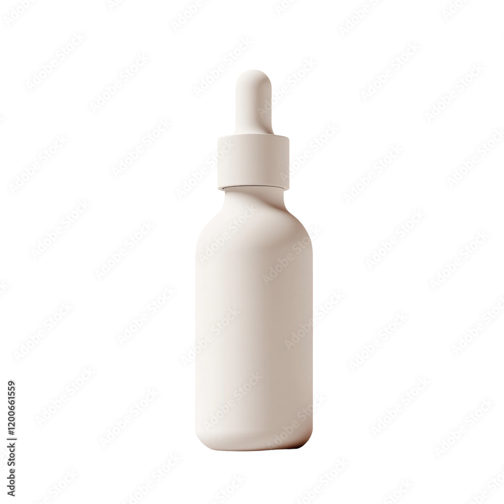 A pristine white dropper bottle stands against a simple, light beige background showcasing its minimalist design. A pristine white dropper bottle stands against a simple, light beige background showcasing its minimalist design.