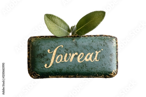 sage leaves on green gourment sign photo