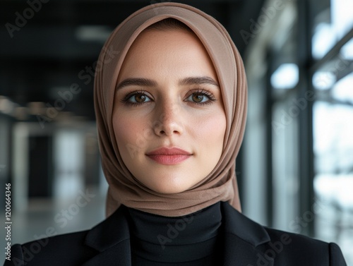 Confident Muslim businesswoman in hijab photo