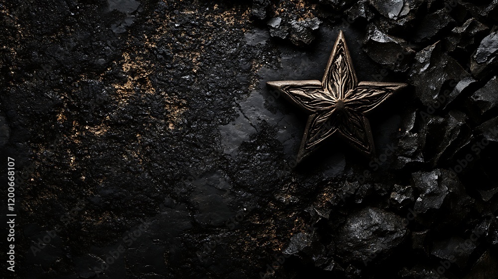 Ornate Star on Dark Textured Background Ornate Star on Dark Textured Background