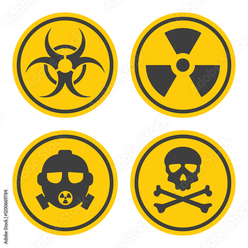 radioactive material flat symbol