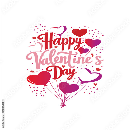 T-shirt design ,Happy valentine's Day, vector art illustration.