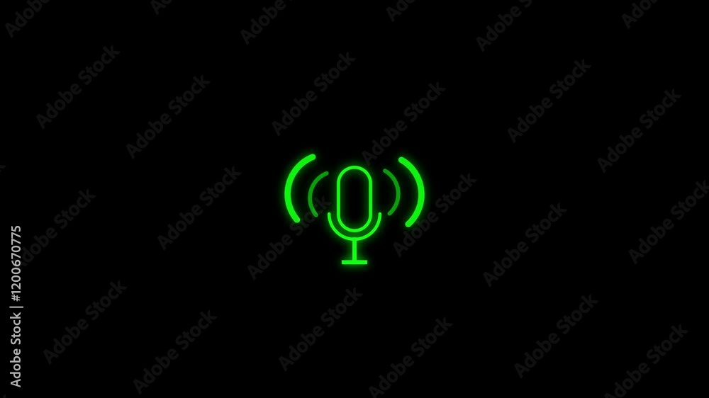 microphone icon animated, podcast concept