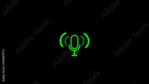 microphone icon animated, podcast concept