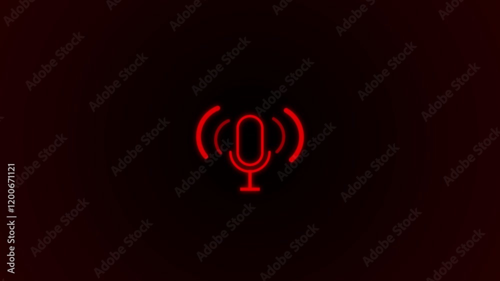 microphone icon animated, podcast concept