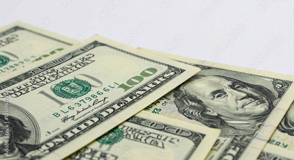 Close up of One Hundred Dollar Bills Finance Money Cash Wealth Currency Business Banking Investment Close up of One Hundred Dollar Bills Finance Money Cash Wealth Currency Business Banking Investment