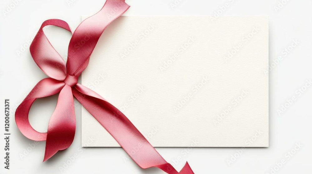 ribbon bow card note celebration greeting on white background ribbon bow card note celebration greeting on white background