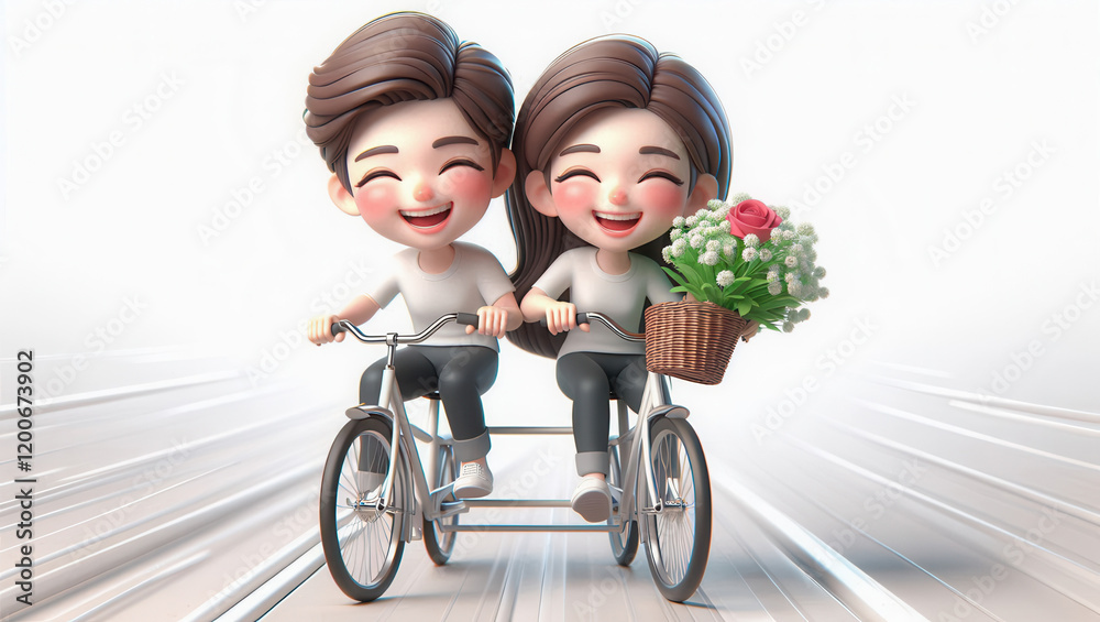 Joyful bicycle ride with friends dreamy landscape digital art cheerful atmosphere Joyful bicycle ride with friends dreamy landscape digital art cheerful atmosphere