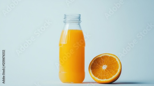 Wallpaper Mural Orange juice bottle and half orange. (1) Torontodigital.ca