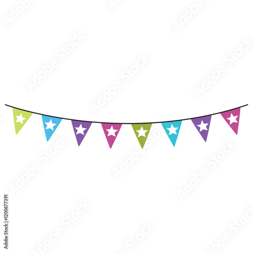 
Happy birthday Bunting isolated, Birthday Bunting vector illustration, bunting banner clipart Design
