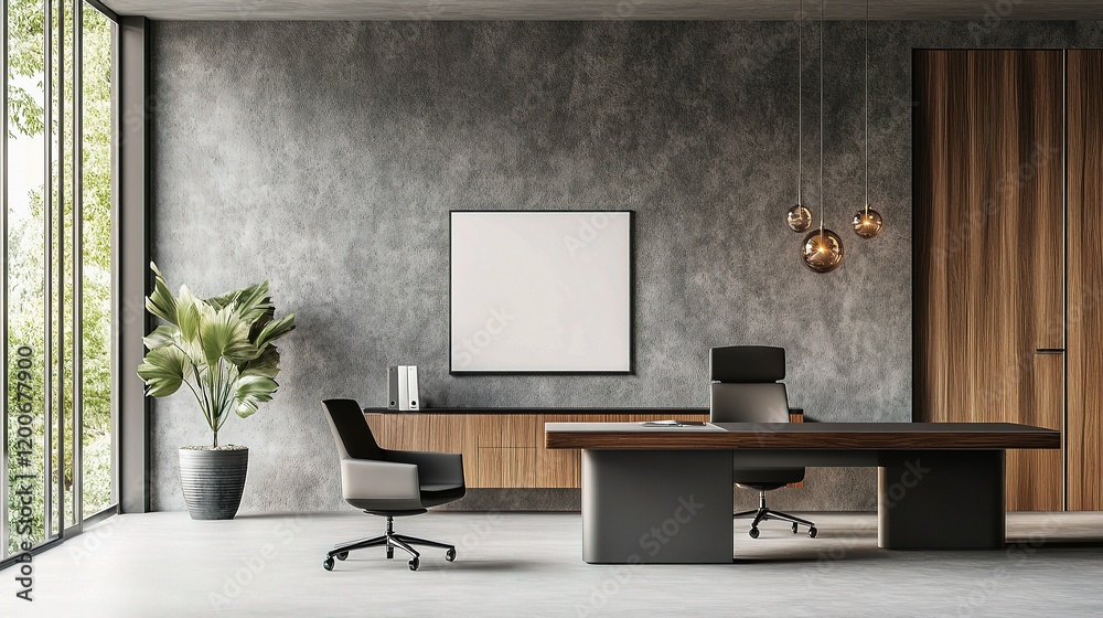 Minimalistic Contemporary Office Setting with Elegant Design Elements