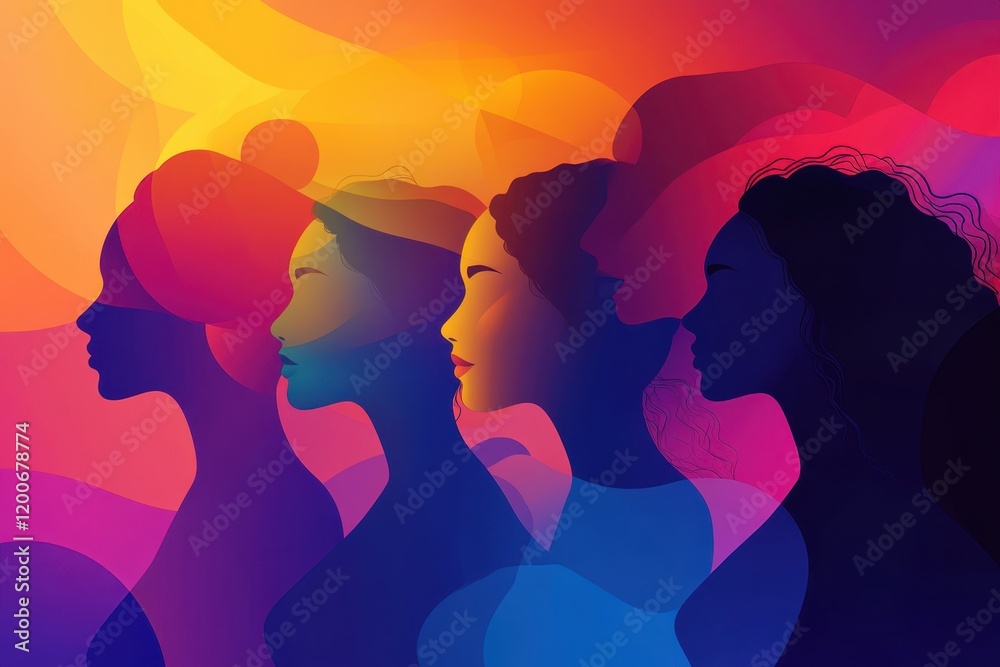 Illustration of concept of International Day for the Elimination of Violence against Women , Generative AI. Illustration of concept of International Day for the Elimination of Violence against Women , Generative AI.