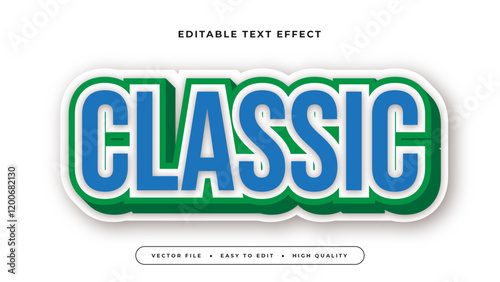 classic editable text effect 3d gradient typography design