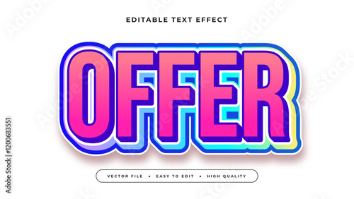 offer gradient text effect editable modern typography vector