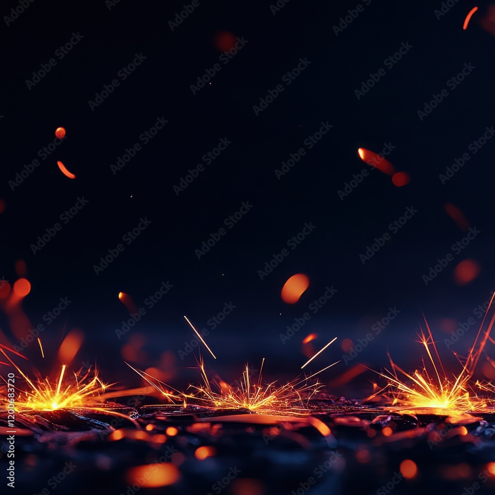 Obraz premium Enchanting Glowing Sparklers: Colorful Gradient on Dark Background