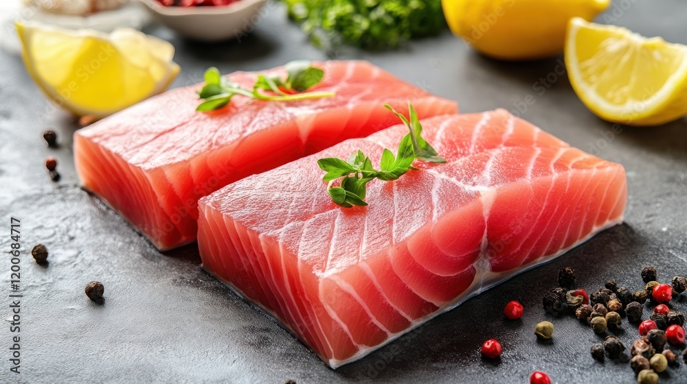 Fresh Raw Tuna Steaks Ready for Cooking Fresh Raw Tuna Steaks Ready for Cooking
