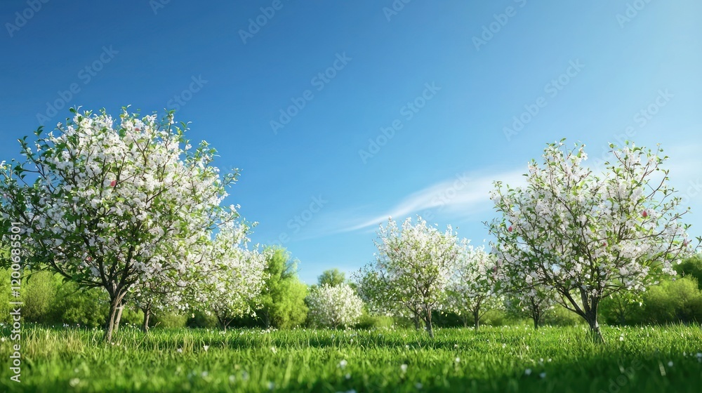 Fototapeta premium Apple Blossom Orchard in Spring
