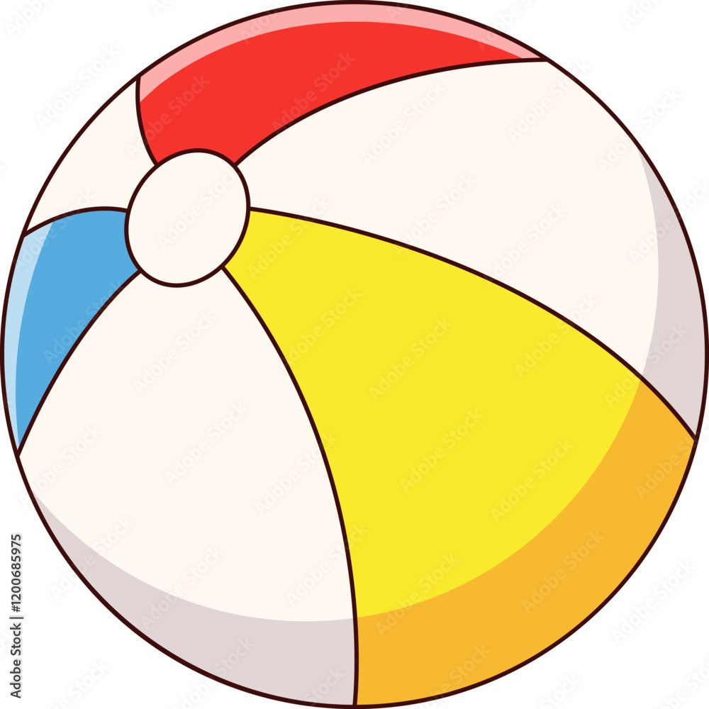 Beach ball summer cartoon icon illustration Beach ball summer cartoon icon illustration