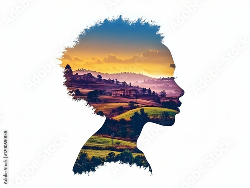 Double Exposure Portrait Bl...