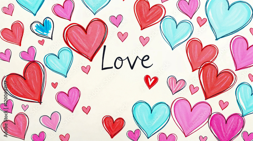 Hand-Drawn Hearts: Valentine Day Love and Affection Illustration Hand-Drawn Hearts: Valentine Day Love and Affection Illustration