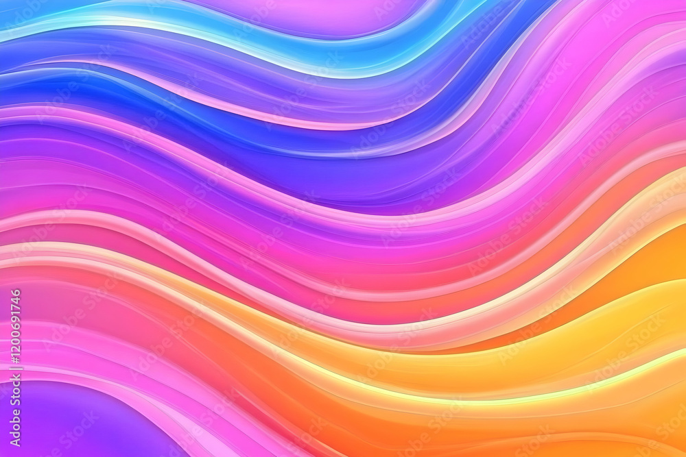 Abstract Colorful Wave Background Flows Smoothly and Vibrantly in Pink, Blue, and Yellow Hues. Abstract Colorful Wave Background Flows Smoothly and Vibrantly in Pink, Blue, and Yellow Hues.