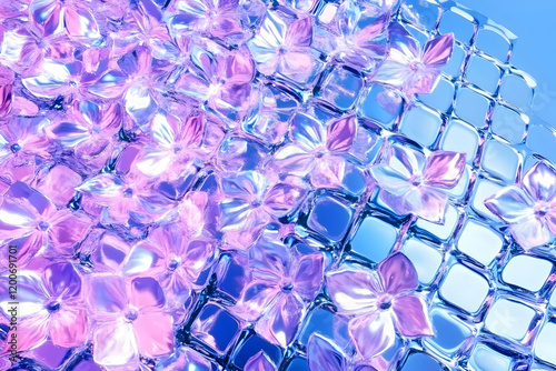 Abstract Glass Flowers Bloo...