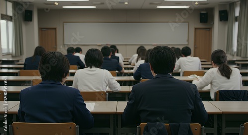 教室・勉強・学生・テスト試験｜Classroom. Study. Students. Test exam.