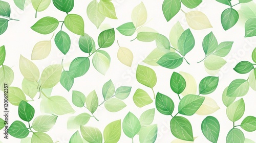 Stylish Green Leaf Seamless Vector Pattern for Fresh Designs