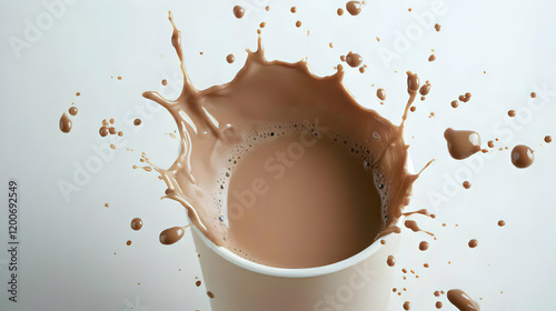 Chocolate milk splashes dyn...