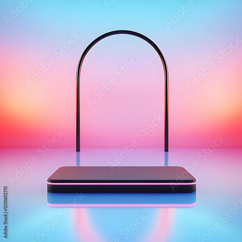 3D Rendered Black Platform ...