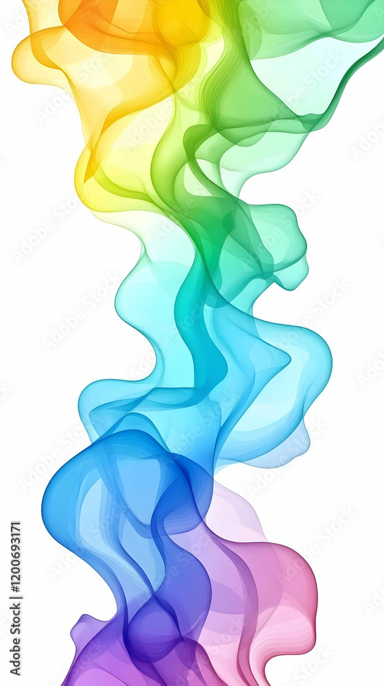 Rainbow Smoke Flows Gracefully in Colorful Abstract Design Rainbow Smoke Flows Gracefully in Colorful Abstract Design