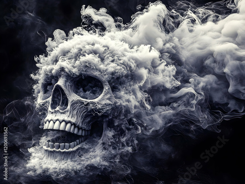 Skull Emerging from Smoke C...