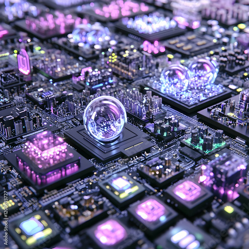 Futuristic Circuit Board wi...