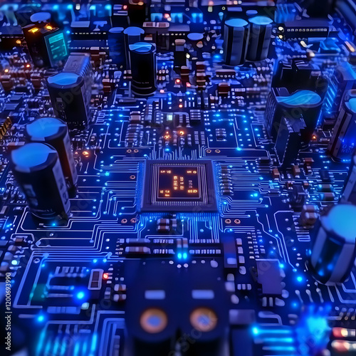 Futuristic Circuit Board wi...