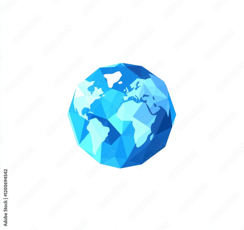 Abstract polygonal blue globe illustration. Abstract polygonal blue globe illustration.