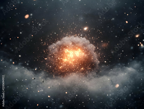 Fiery Explosion Illuminates...