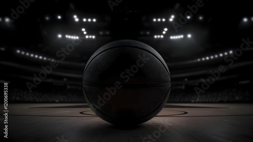 Black Basketball Sits on a ...