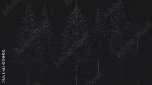 Four Majestic Pine Trees St...
