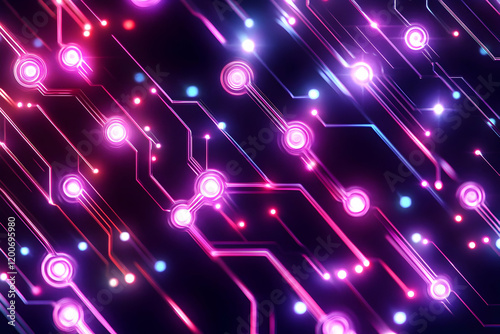 Neon Circuit Board Backgrou...