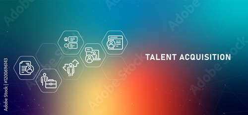 Talent acquisition gradient header company onboarding hiring process human resource staff job opportunity process staffing