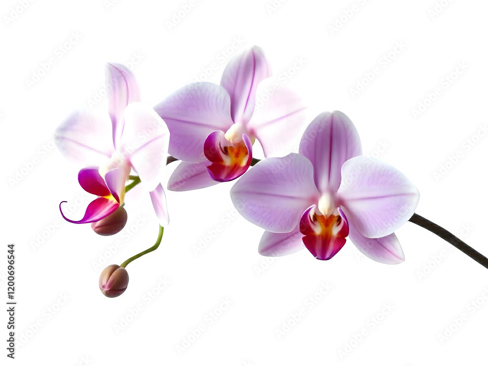 Delicate Pink Orchids Against a Black Background Delicate Pink Orchids Against a Black Background