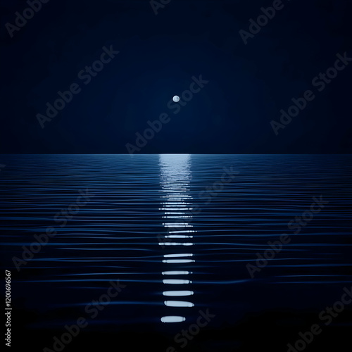 Moonlight Reflects on Calm ...
