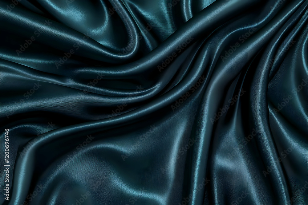 Smooth, dark teal fabric drapes elegantly, creating a luxurious and textured background. Smooth, dark teal fabric drapes elegantly, creating a luxurious and textured background.