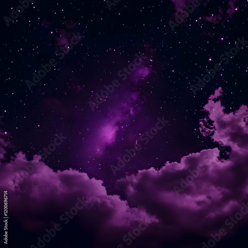 Purple Night Sky Cloudscape...